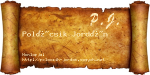 Polácsik Jordán névjegykártya